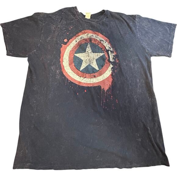 Marvel Captain America Men's T-Shirt XL Distressed Shield Officially Licensed - Picture 1 of 5